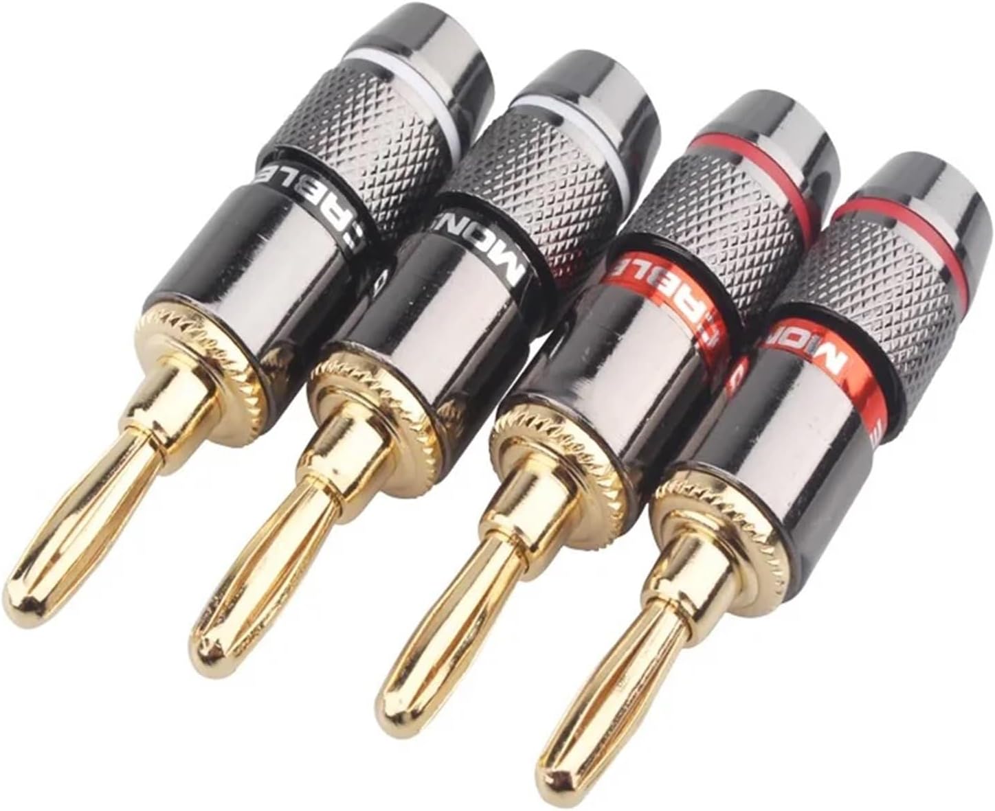 10/40pcs Monster Banana Plugs Gold Plated Pure Copper Speaker Adapter Screw Speaker Audio Connectors(40Pcs (20Pairs))