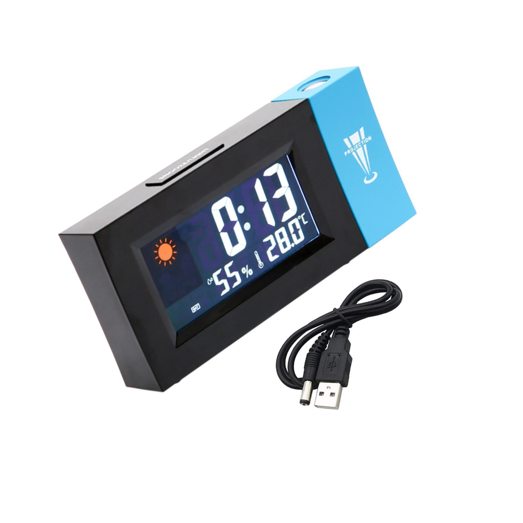 mophrati Stylish Alarm Clock with Snooze Function Temperature and Humidity 1224H