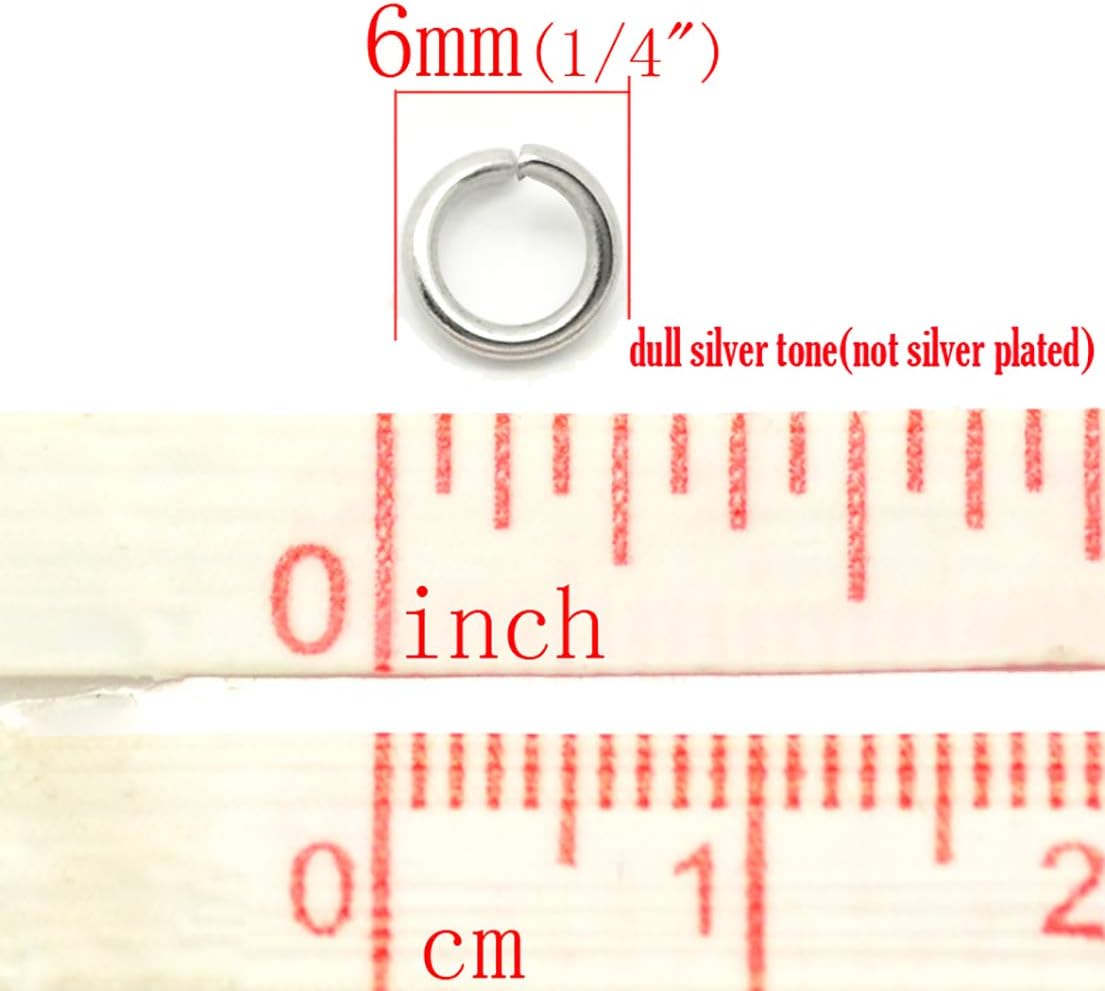 HDSupplies 500 Pieces - 304 Stainless Steel Jump Rings - 6mm - 18 Gauge (1mm Thickness)