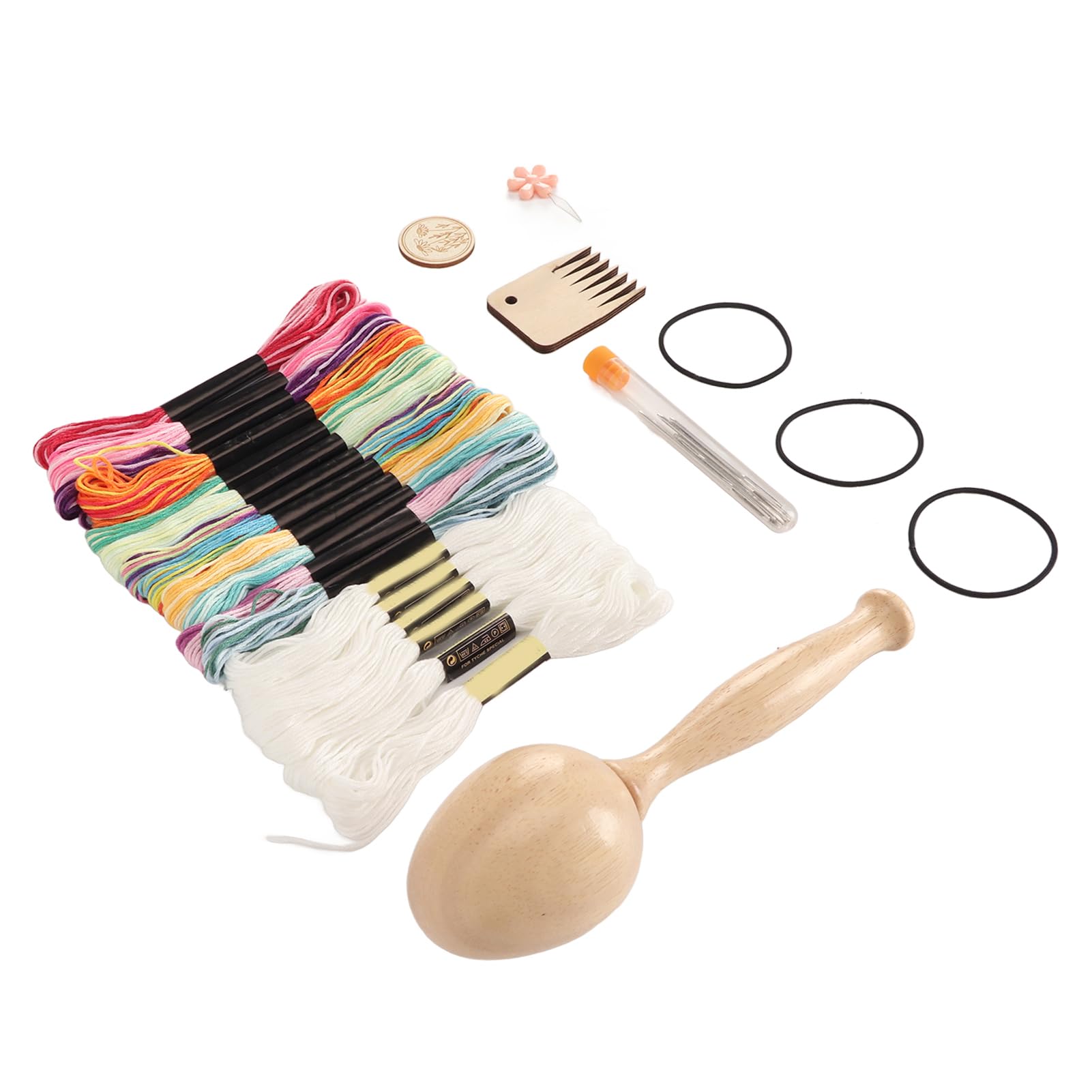 Kit Rammendo Legno Con Uovo - Aghi Cruna Grande, Fili, Infila Ago, Per Calzini E Maglieria - Foto 11