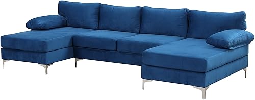 Miniatura 24 de Sofá modular moderno en forma de L, con diván extra ancho y patas doradas Gris,Negro -,Verde,Naranja,Gris oscuro,marino,Púrpura