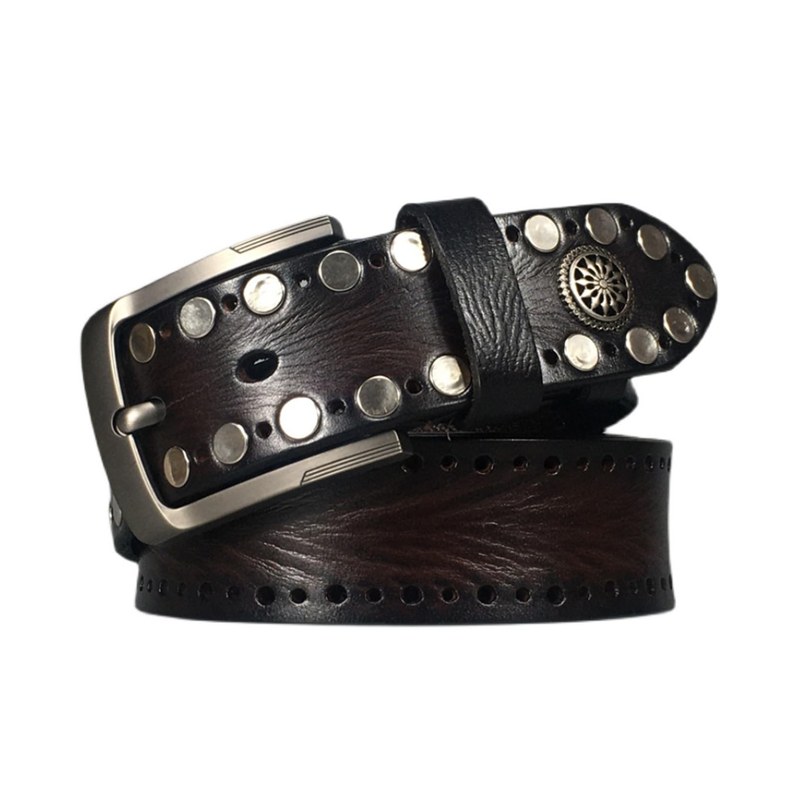 ビンテージスタッズベルト　茶色　パイソン VINTAGE WORKS / ビンテージワークス DH5550 FLANNEL スタッズ