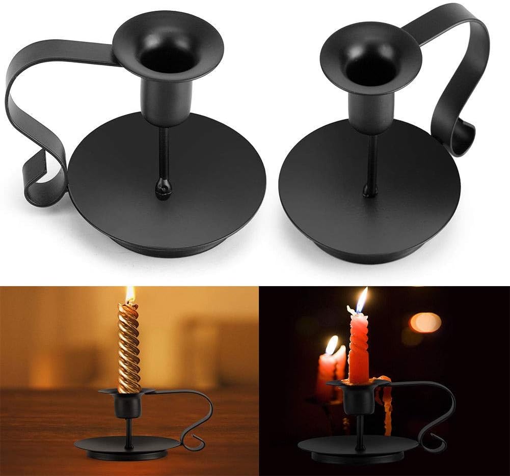 Anti Rust Retro Iron Candelabrum Taper Candle Holder Stand Candlelight Dinner Kitchen Home Decoration