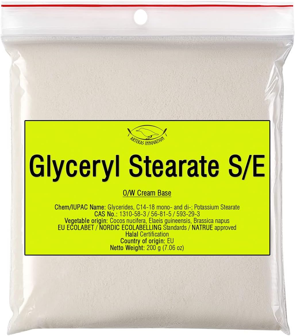 Glyceryl Stearate S/E - 7.06 oz - Self-Emulsifying Wax - Potassium Stearate - Glycerides - Emulsion Stabilizer - Emulsifier - for DIY Cosmetics and Other Craft Projects