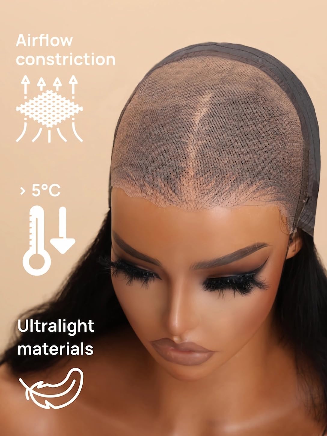 Julia Hair Water Wave 7x5 Bye Bye Knots Glueless Wig with Baby Hair HD Lace Pre Everything with Drawstring Wigs Human Hair Pre Plucked Pre Cut Bleached Knots Put on and Go Natural Hairline 16 Inch