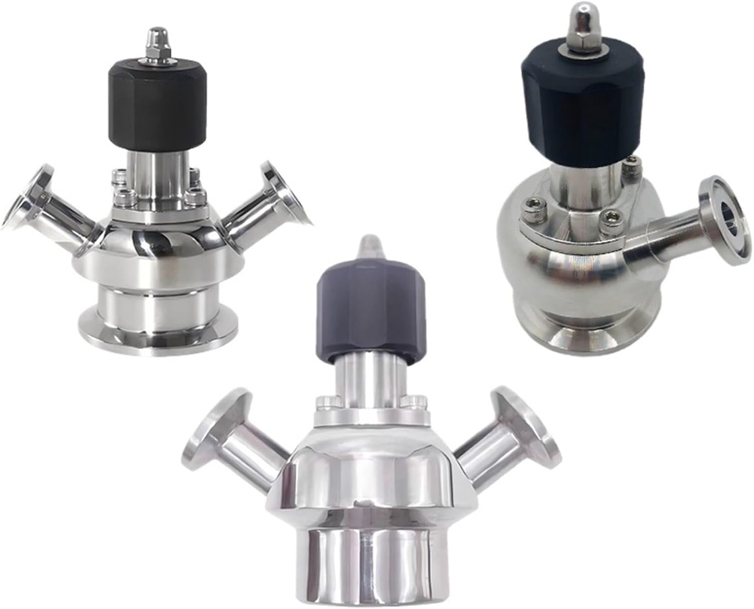 1pcs 316L Stainless Steel Sterile Sampling Valve, Sanitary Grade PTFE Sealed Tri-Clamp Sampling Valve, Pharmaceutical Grade(TC25.2 X 25.2 X 25.2)