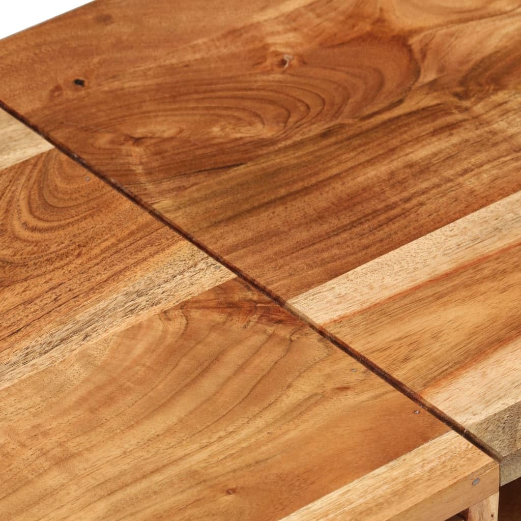 Generic 145x35x35 Cm Solid Acacia Wood TV Szafka, Odporna na pogodę, Trwałe, Unikalne Ziarna Drewna, Obszerne Miejsce do Przechowywania dla Odtwarzaczy DVD, Konsole do Gier, Urządzenia