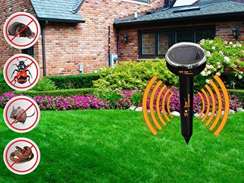 Solar Exterminator mole Repellent, Sonic Solar repellents, Water Resistant, Fights Off Gophers, Voles, Snakes, Shrews