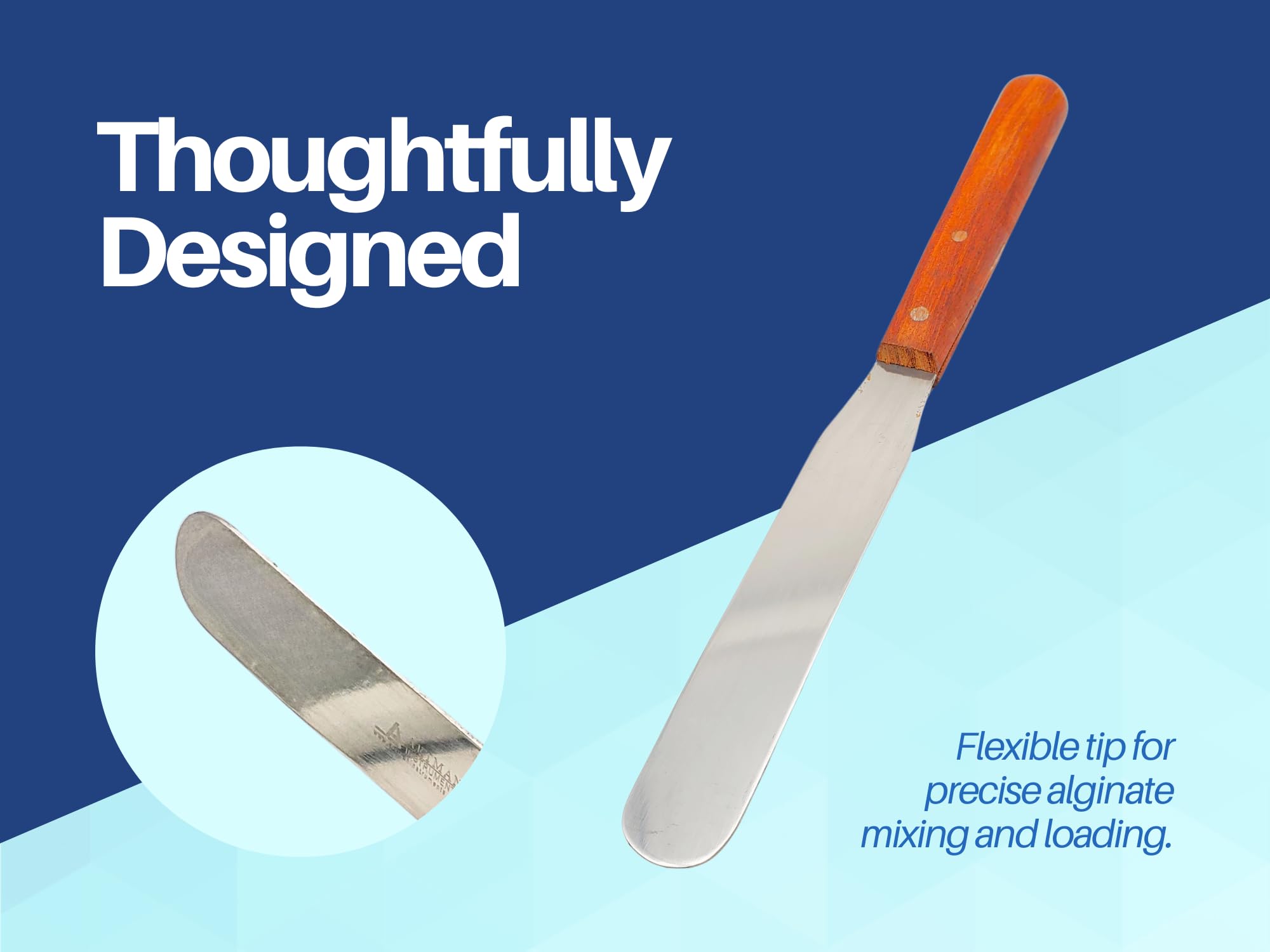 Amazon.com: Artman Instruments 牙科海藻刮刀8 英吋(約20.3  公分)直式牙科攪拌刮刀不鏽鋼,實驗室刮刀工具,適用於混合石材、石膏、印象材料、粉末和海藻酸鹽: