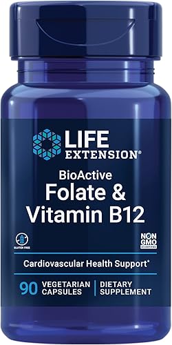 Life Extension BioActive Folato y Vitamina B12 – Para la salud del corazón, cerebro y tracto gastrointestinal – Promueve el crecimiento de las