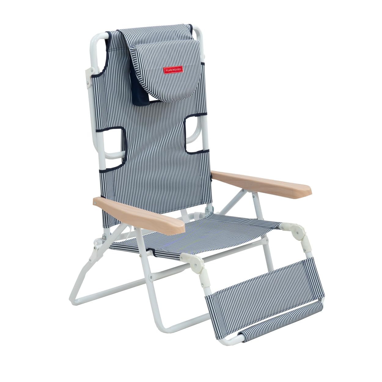 Flamingueo Silla Playa - Tumbona Plegable, Hamaca Playa, Silla Playa Plegable Reclinable 5 Posiciones, Agujero Cabeza y Brazos, Silla Piscina Plegable