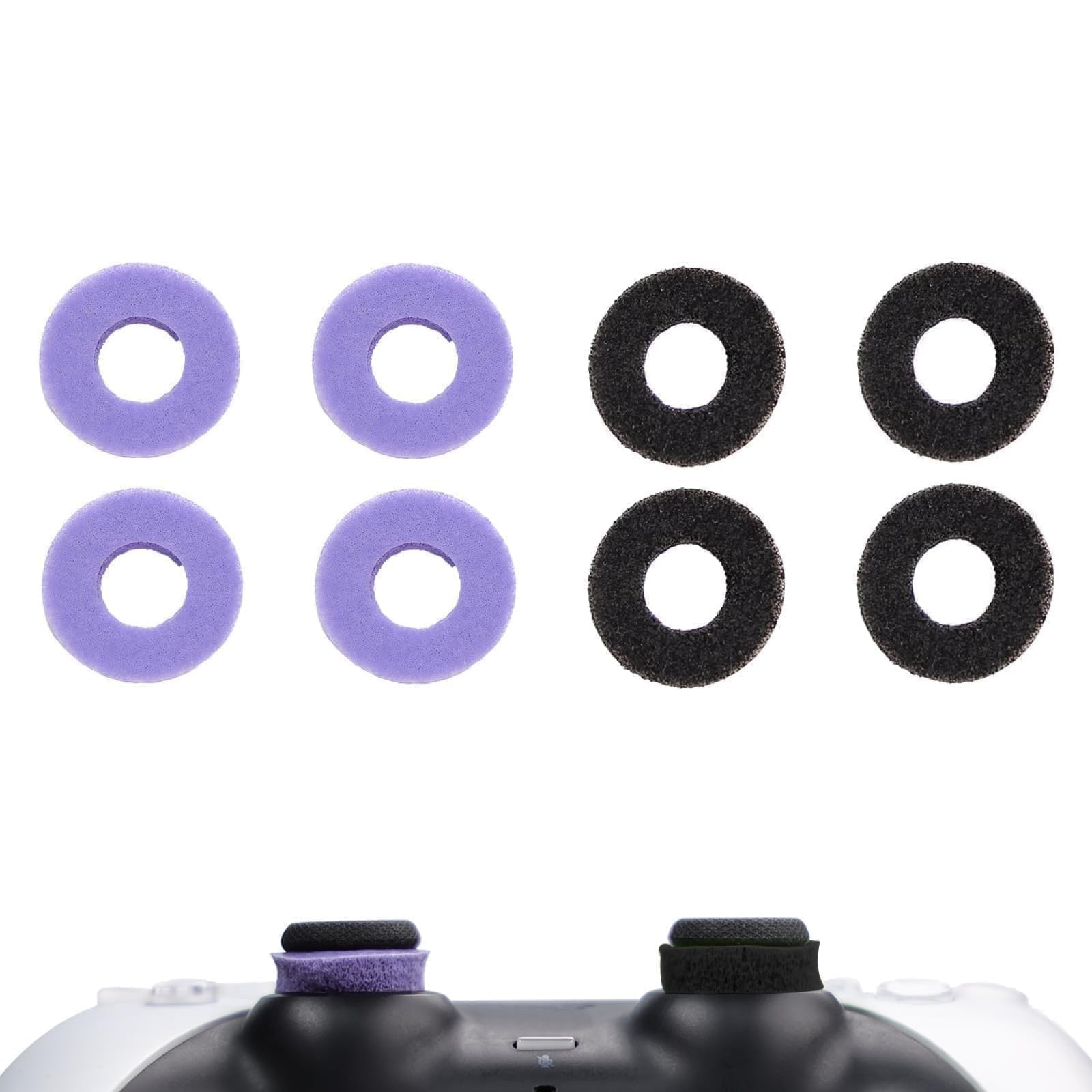 MOLOPPO 8PCS Precision Rings Kit for PS4, for PS5, for Xbox-Black/Purple | for PS5 Accessories, for Xbox Accessories, Gaming Controller Enhancer