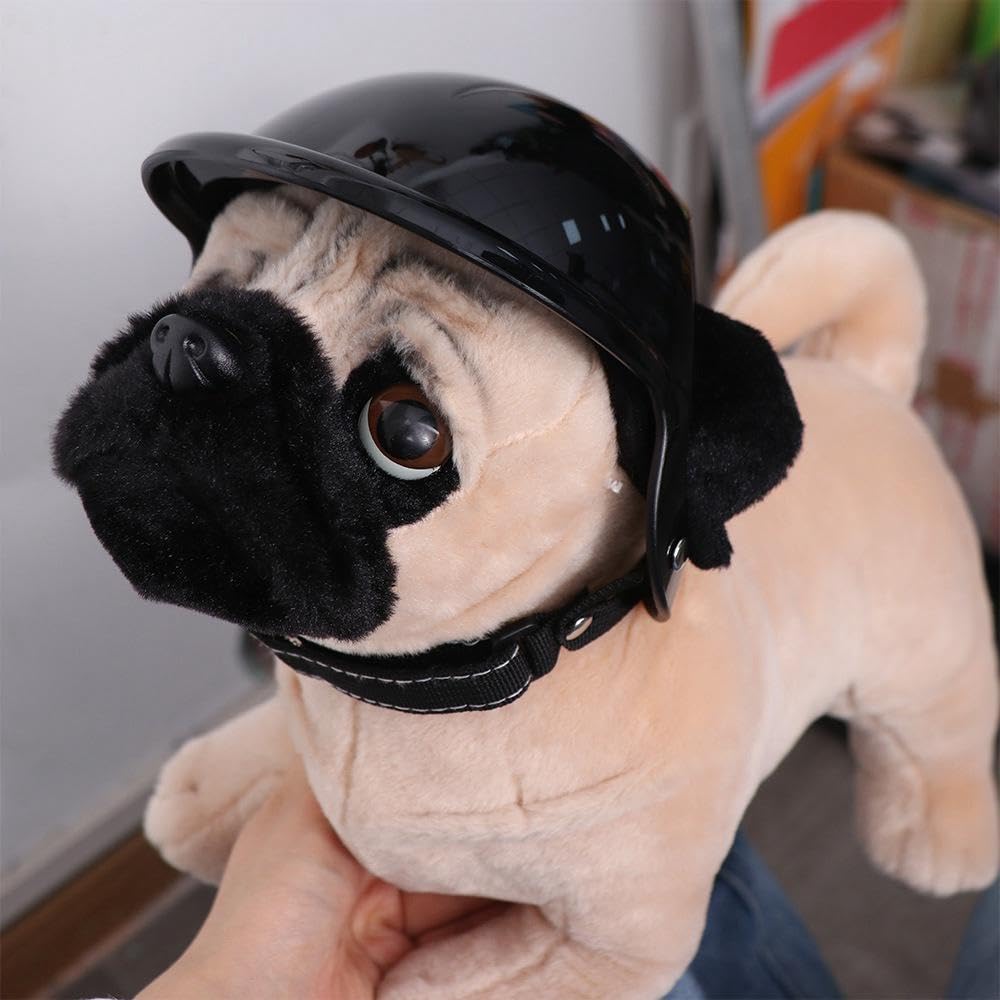 Cappello Casco Per Cani – Con Sottogola Regolabile E Fori Per Le Orecchie, Antiurto Per Ciclismo E Motociclismo