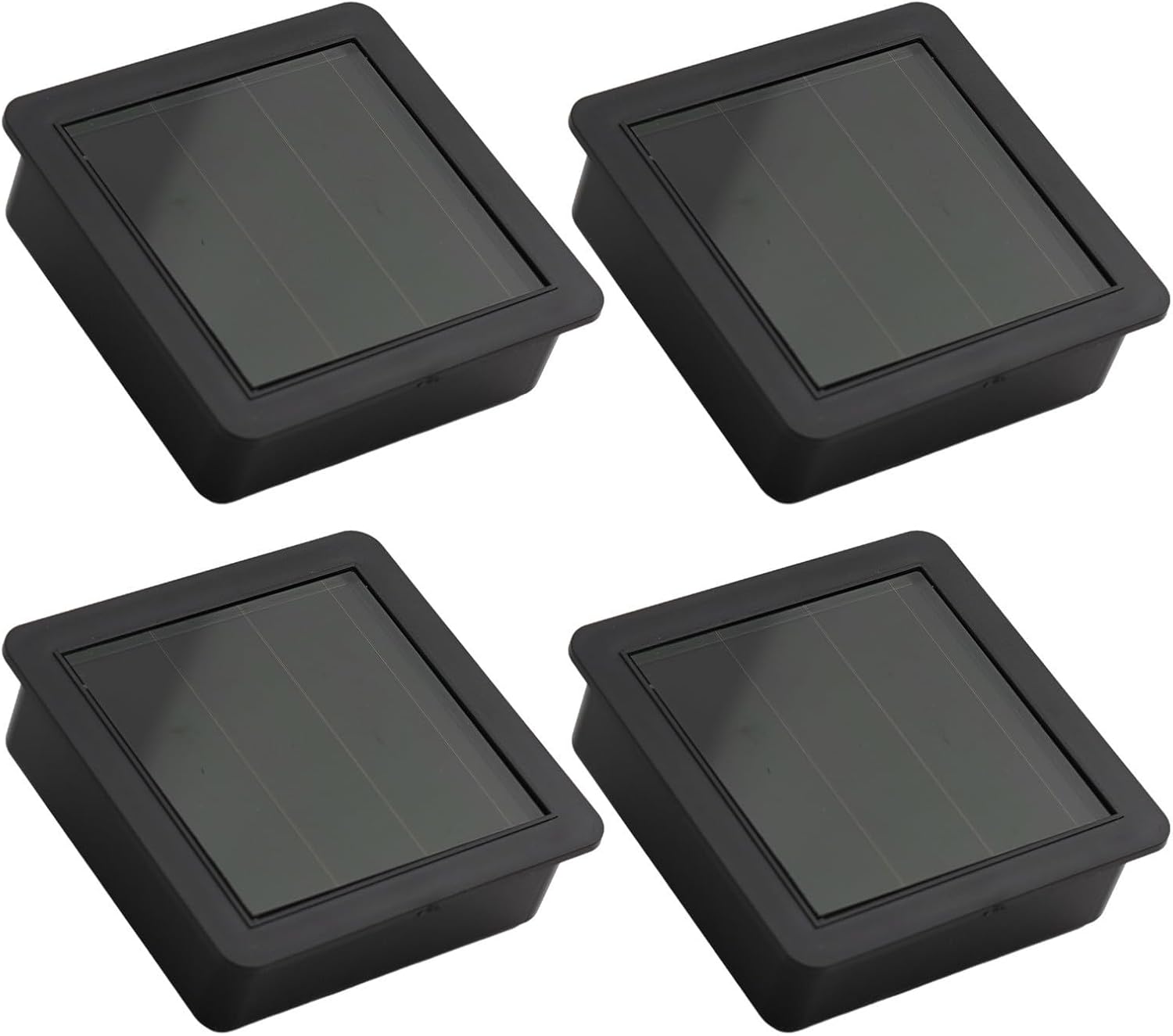 Solar Lantern Light Replacement Top for Outdoor Hanging Lanterns, Square Solar Lamp Led Accessories for Garden Patio Walkway Yard 2.8x2.8 Inch Plastic Shell(4pcs)