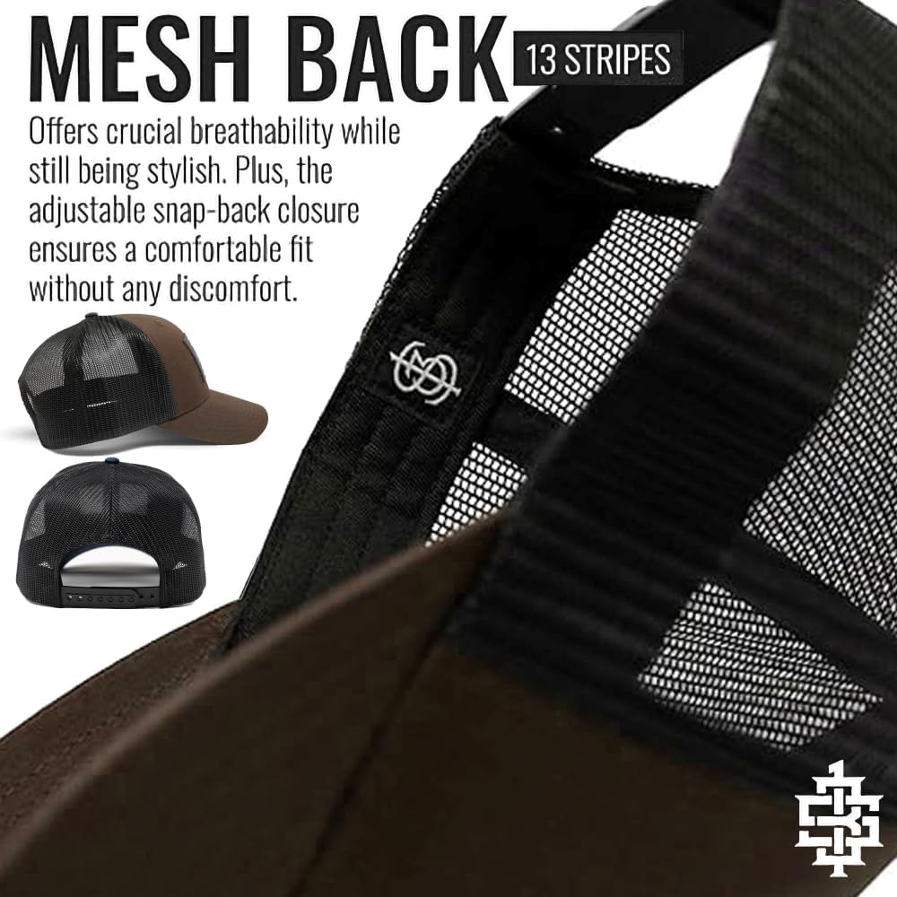 13 STRIPES American Flag Hat – Leather Patch Mesh Back Snapback Hat for Men & Women USA Flag Trucker Hat, Casual Unisex Hat - Image 5
