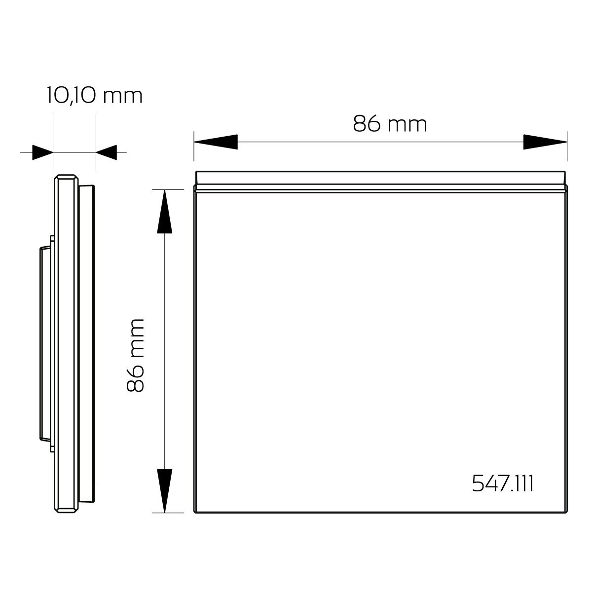 Design da parete Dimmer con interruttore a bilanciere per LED bianchi, 1 Zone, Funk, da incollare, Vetro bianco