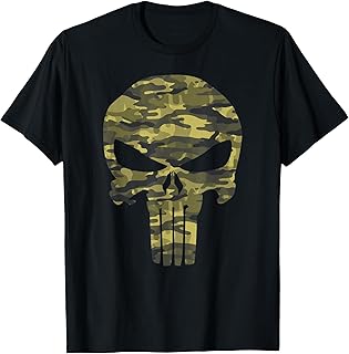 The Punisher Camo Skull Symbol Camiseta