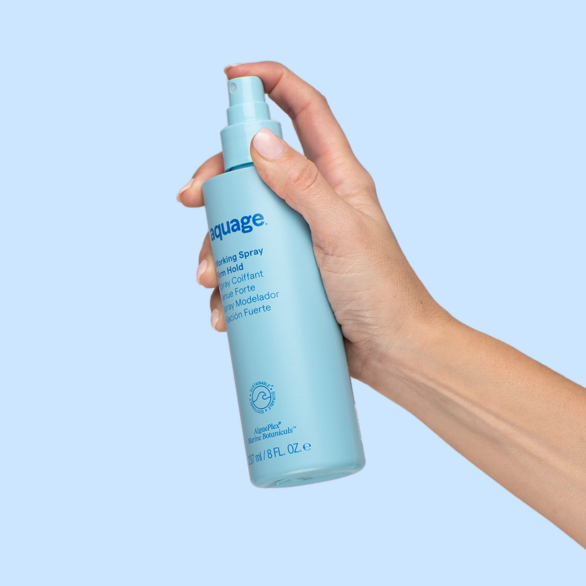 AQUAGE Working Spray, Firm and Long Lasting Hold Non-Aerosol Hairspray, Workable Dry-Down Period, Thermal Styling Product Creates Texture, 8 oz