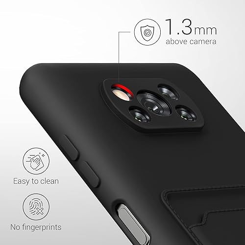 Miniatura 3 de kwmobile Funda compatible con Xiaomi Poco X3 NFCPoco X3 Pro - Funda de TPU con tarjetero de crédito - Negro mate