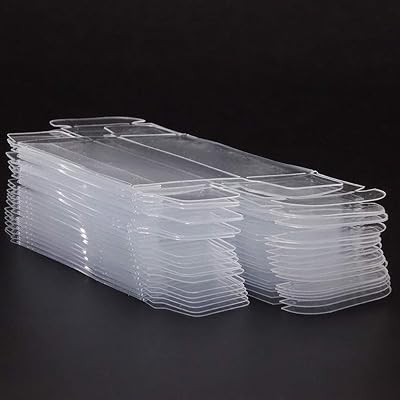 MINGZHE 100 PCS 1/64 Scale Model Car Display Case Transparent Toy Car Display Boxes Square Clear Plastics PVC Transparent Box Display Case Exhibition Box Accessories(Clear)