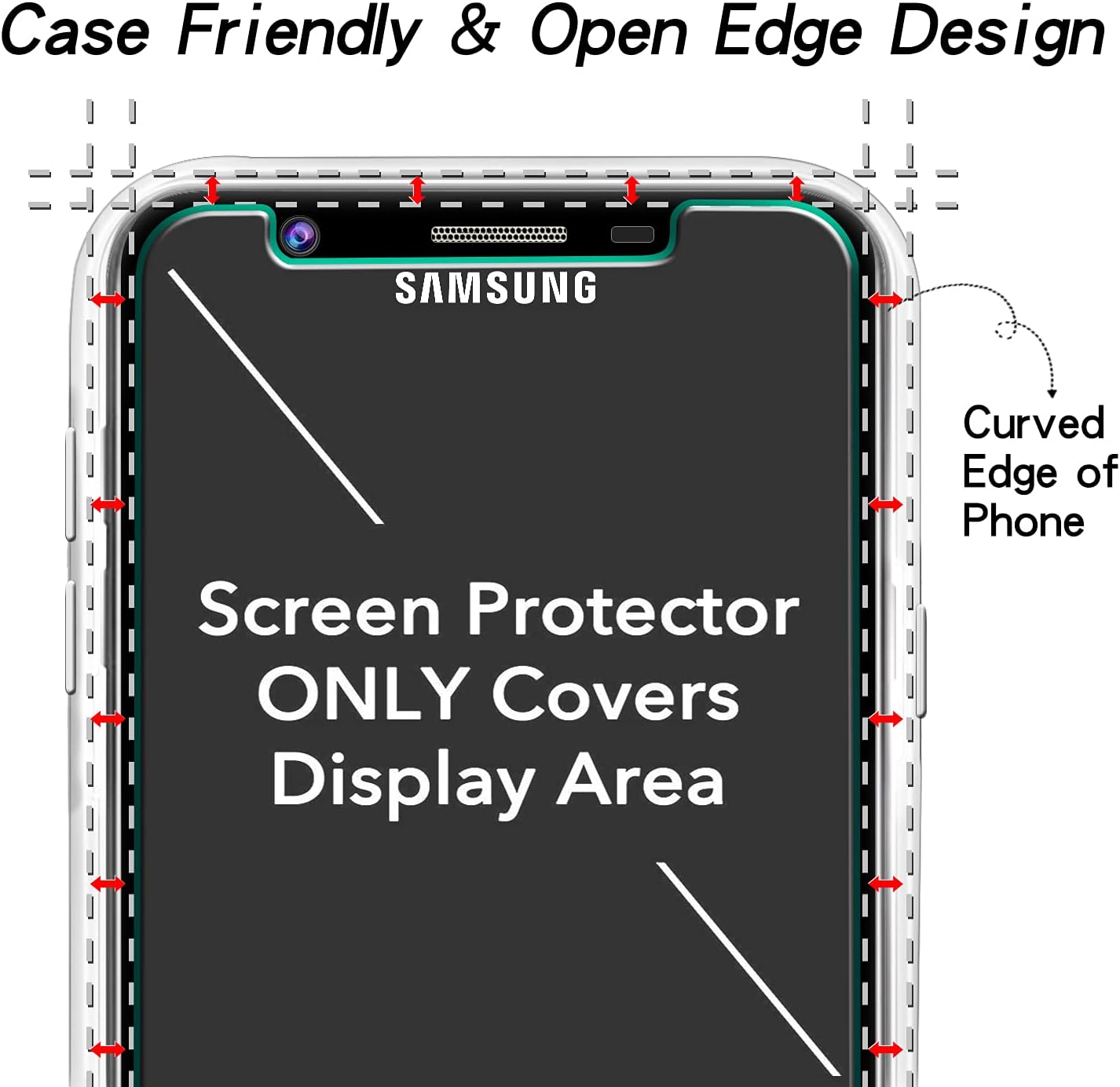 KATIN [2-Pack] Screen Protector For Samsung Galaxy J7 2018 / J7 Refine 2018 /J7 Star 2018 / J7 Crown 2018 / J7 Aura 2018 Tempered Glass, Anti Scratch, Bubble Free, 9H Hardness, Case Friendly