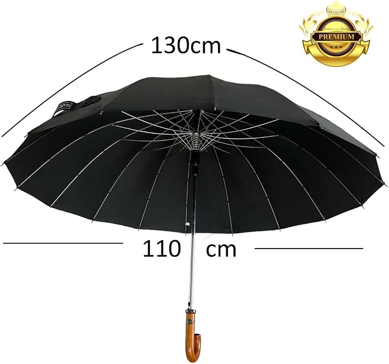 16 Wire Protocol Umbrella Luxury Wooden Handle Walking Stick Automatic Umbrella
