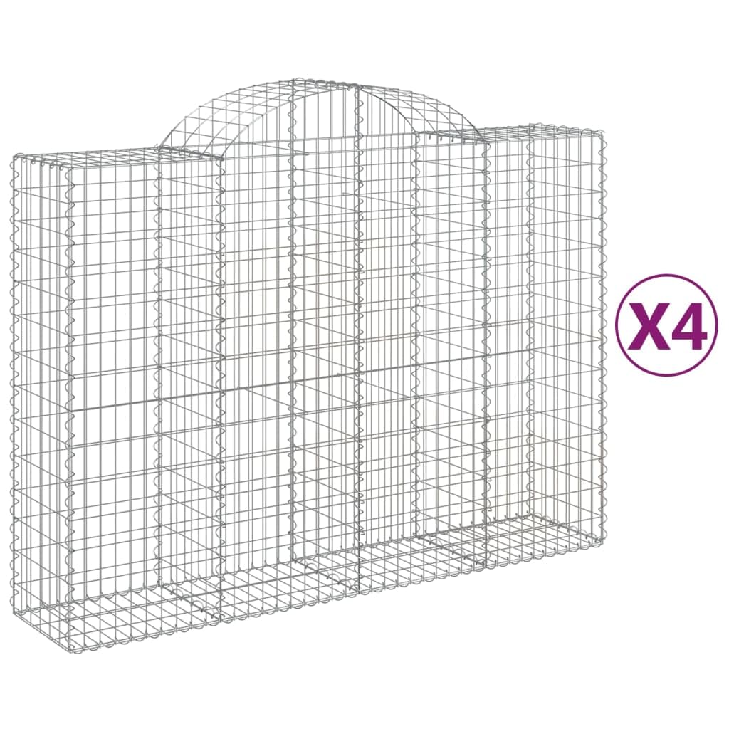 celosias Madera,celosias,Jardinera,Cestas gaviones 4 uds Forma de Arco Hierro 200x50x140/160 cmIdeal para Jardines, Salones Donde se necesite