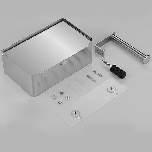 Miniatura 6 de VIJAY SENO Soporte de pared dorado para papel higiénico y toallitas (perforaciónadhesivo), soporte de papel higiénico con almacenamiento de