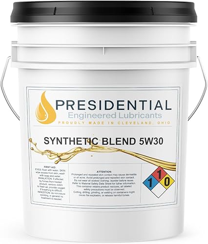 Presidential Synthetic Blend 5W30 - Aceite de motor y lubricantes industriales para rendimiento y protección del motor de gasolina, fabricado en