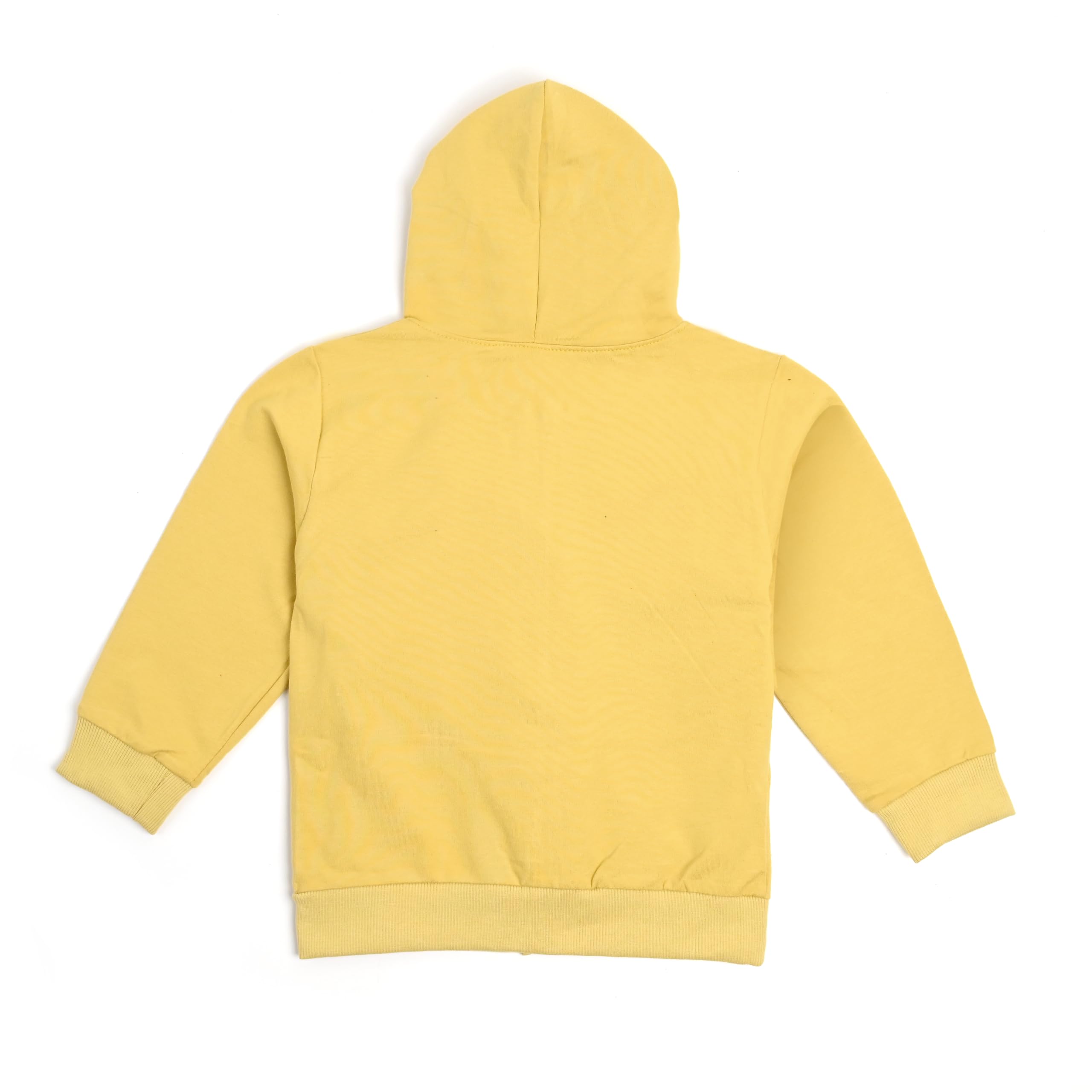 Bold N Elegant Cute Jungle Animal Party Print Pre-Winter Cotton Front Open Zipper Sweatshirt Hoodie for Infant Toddler Baby Boys & Girls (2-3 Years, Yellow) - Image 3 thumbnail