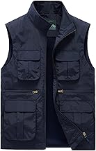Btmpmcs Gilet de Pêche pour Hommes Léger Respirant Veste en Plein Air Été Multipoches Gilet de Travail Sans Manche à Séchage Rapide Gilet de Photographe Camping Chasse Vêtements