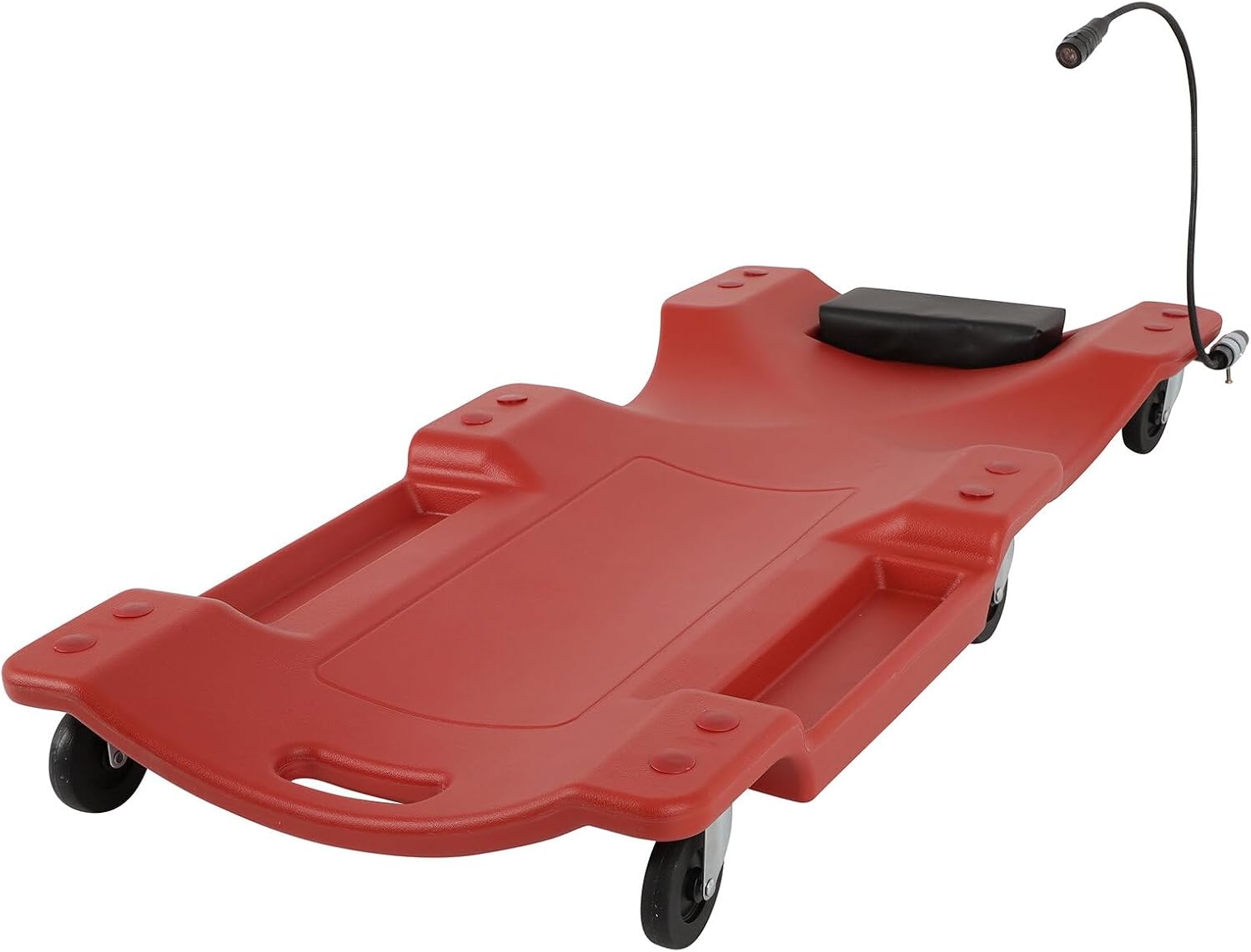 SCITOO 40 Inches Mechanic Creeper, Automotive Garage Repair Low Profile Under Car Rolling Creeper with Padded Headrest, Plastic, Red