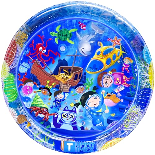 Image of TT TUMMYTIMEZ Baby Tummy Time Water Mat, Premium Activity Center Promoting Baby Motor & Sensory Development, Inflatable Playmat Pat Visual Stimulation Gift for Infants & Toddlers Boys & Girls