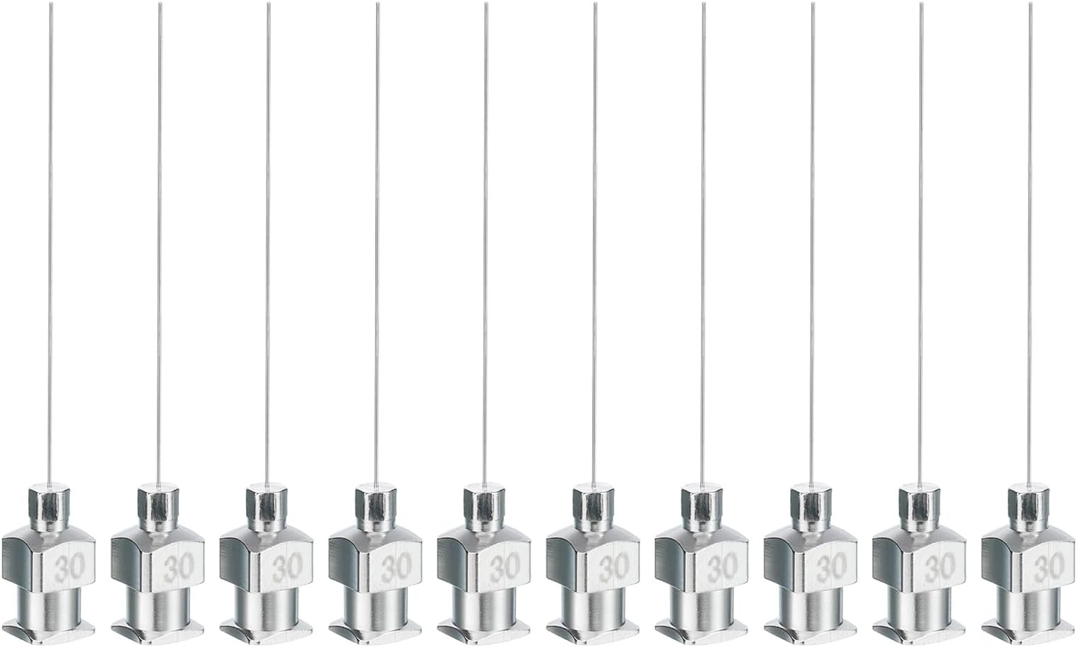 PATIKIL Blunt Tip Dispensing Needle 30G, 10 Pcs 1.5 Inch Stainless Steel Liquid Dispenser Needles with Lure Lock for Refilling Liquid Inks Adhesives Glue