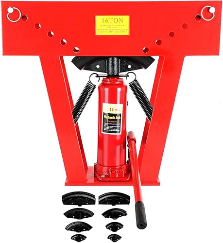 Dobladora de tubos hidráulicos Herramienta manual de dobladora de escape de cobre Troqueles (12,34,1,1-14,1-12,2,2,2,5,3") Rodillos ajustables disponible en Yaxa Peru
