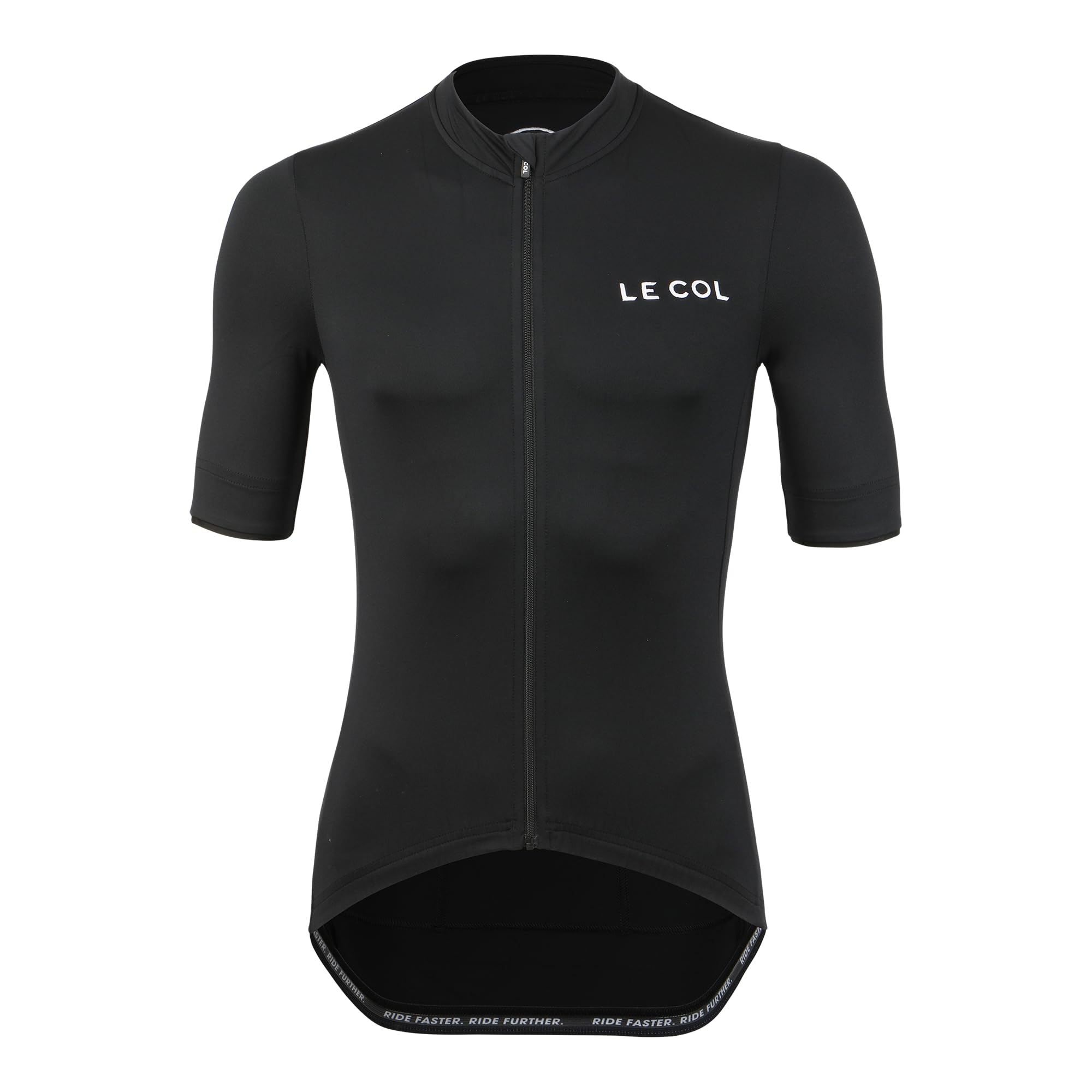 LE COL Men's Hors Categorie Jersey II | Short Sleeve Bike Shirt | Rear Pockets, Moisture Wicking, Relaxed Fit | Black | X-Large