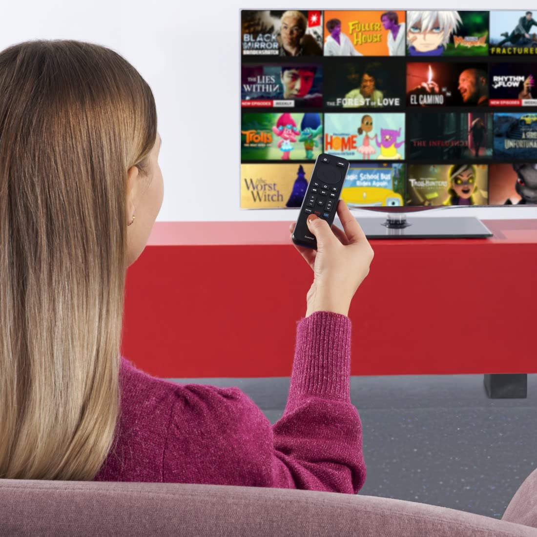 Hama Pilot uniwersalny 2w1 (zdalna kontrola przysick Disney+,Netflix, Prime Video, podczerwień, do telewizorów, szybki) czarny