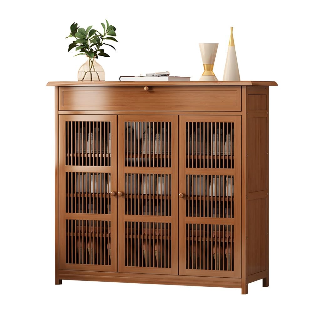 Meuble à chaussures en bois avec banc et portes pour entrée
