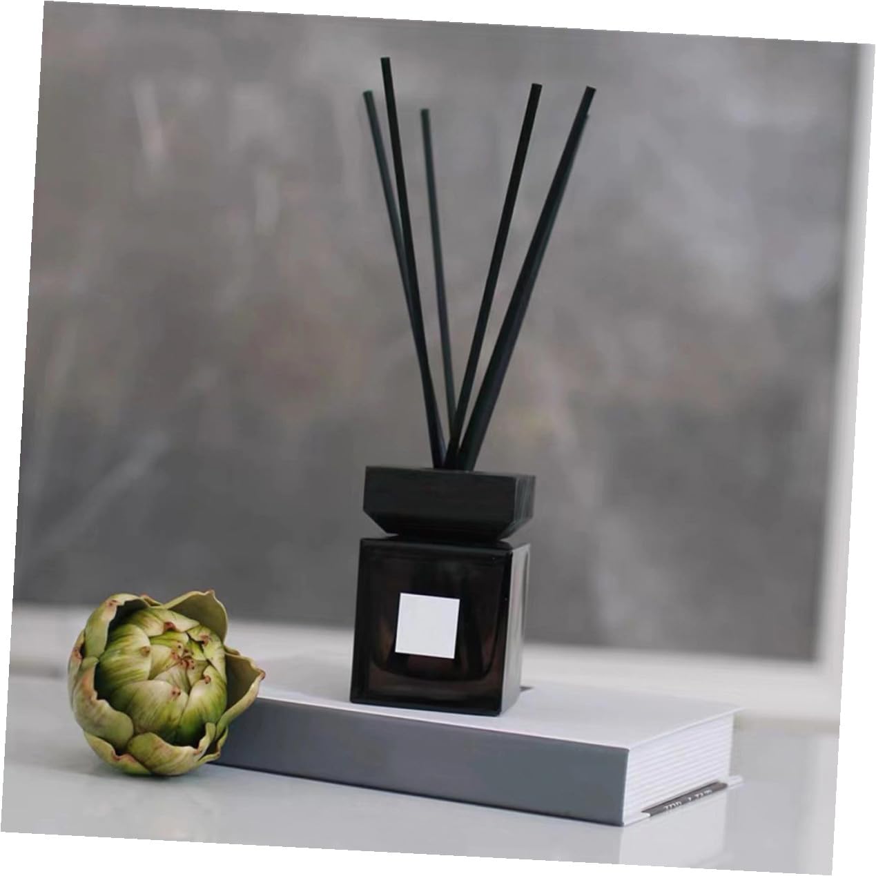 Mobestech Bottiglie Diffusore Aroma in Vetro con Coperchio in Legno e Bastoncini in Rattan per Profumate Decorazione Interni per Ufficio e