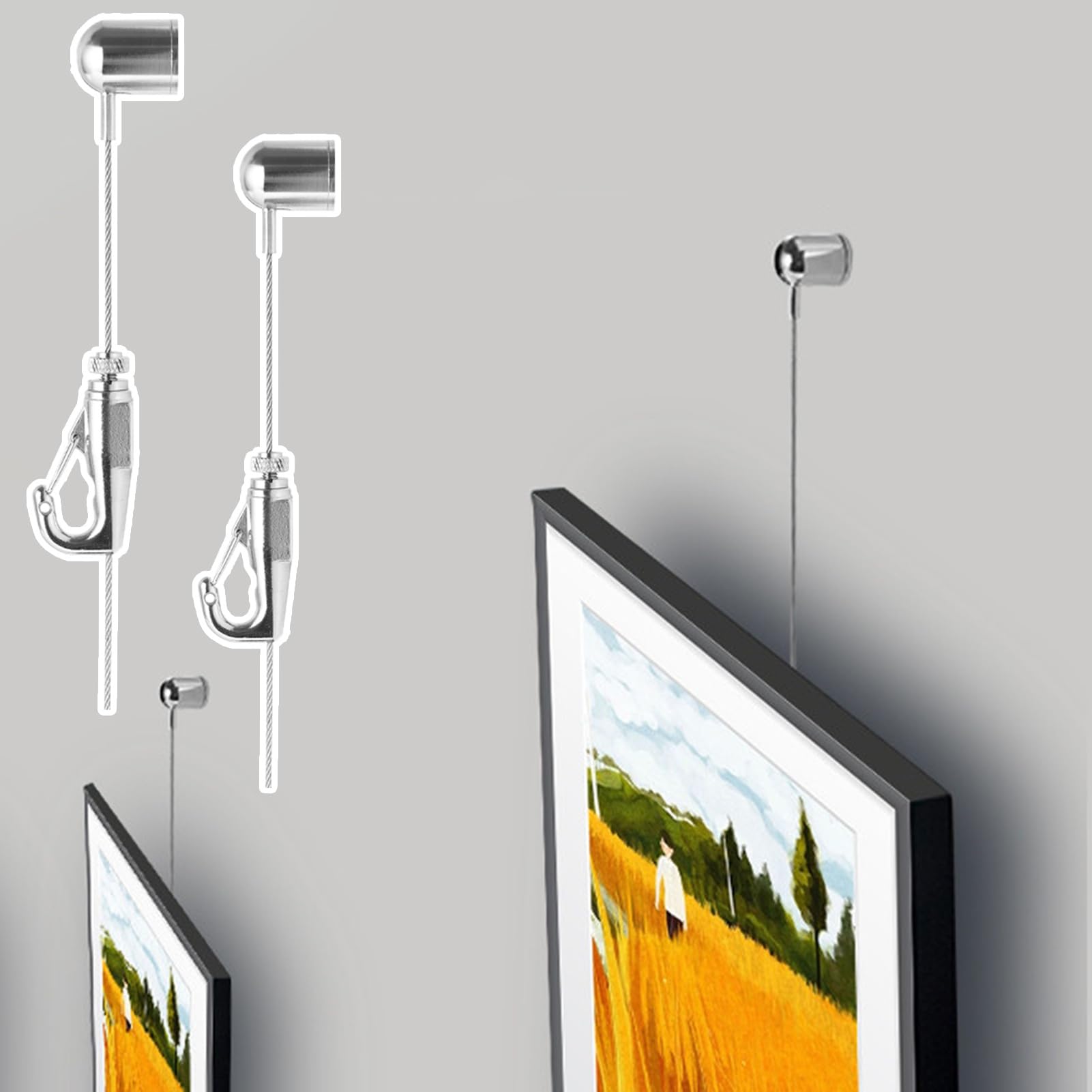 Cable para colgar cuadros ajustable para no dañar pared