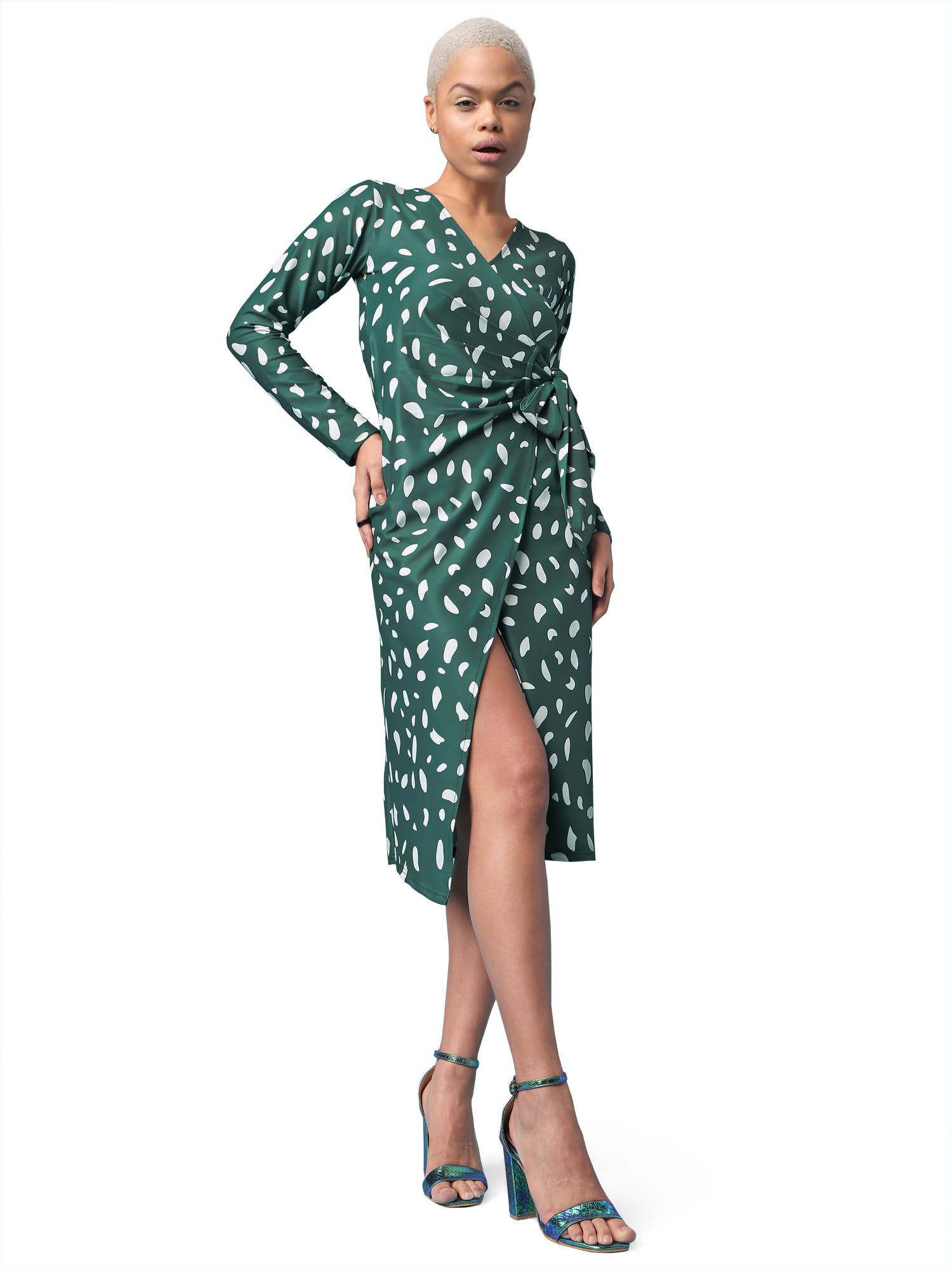 Purvaja Womens Warp Midi Length Dress (Wini-092-Salt_Green_Xx-Large)