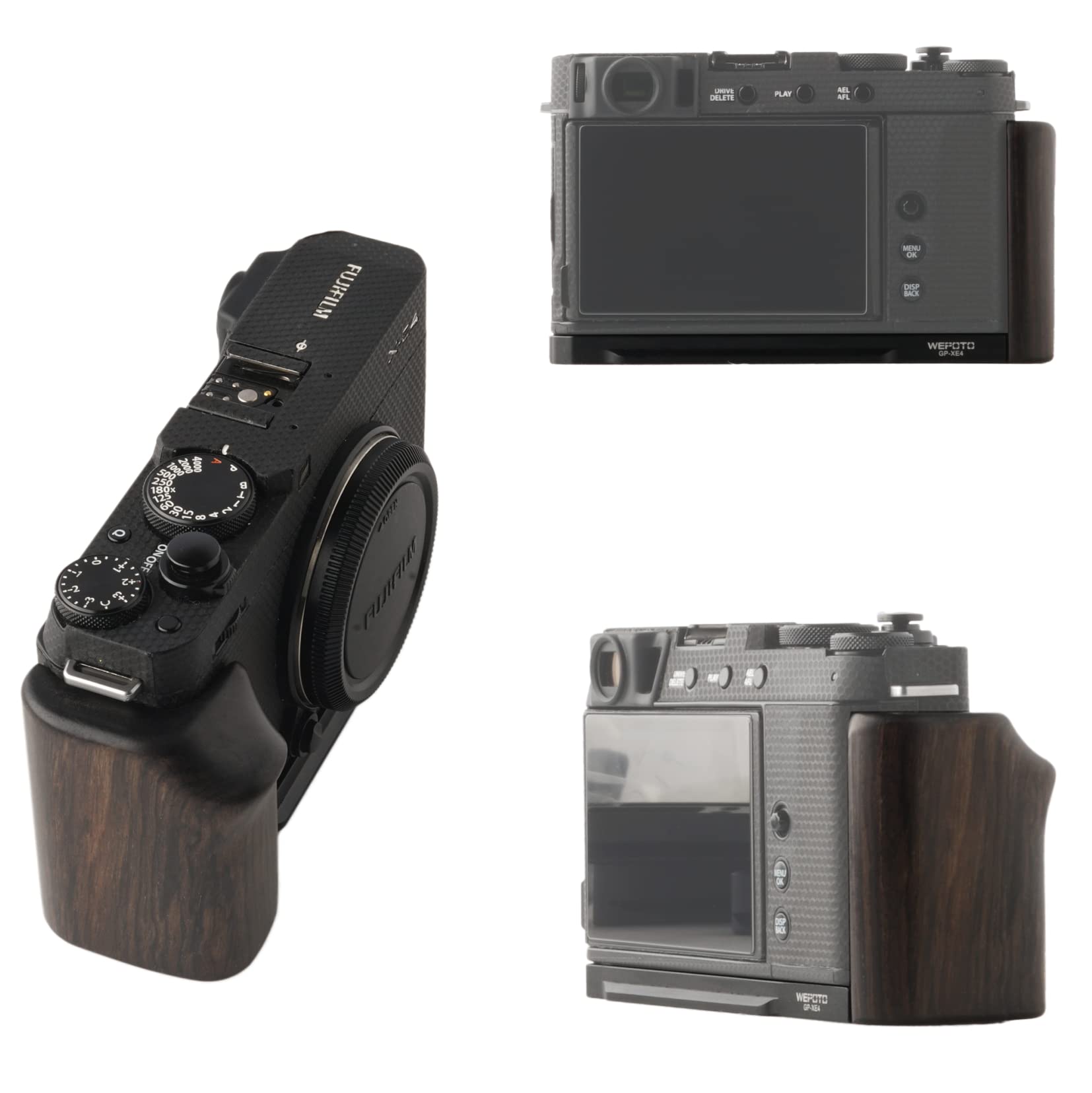 Amazon | WEPOTO Fujifilm X-E4用ハンドグリップノーブルウッド+メタル