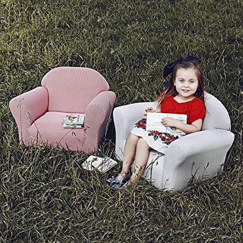 KEET Roundy Kid's Chair, Gingham Chair Only, Wood,Green - Image 4