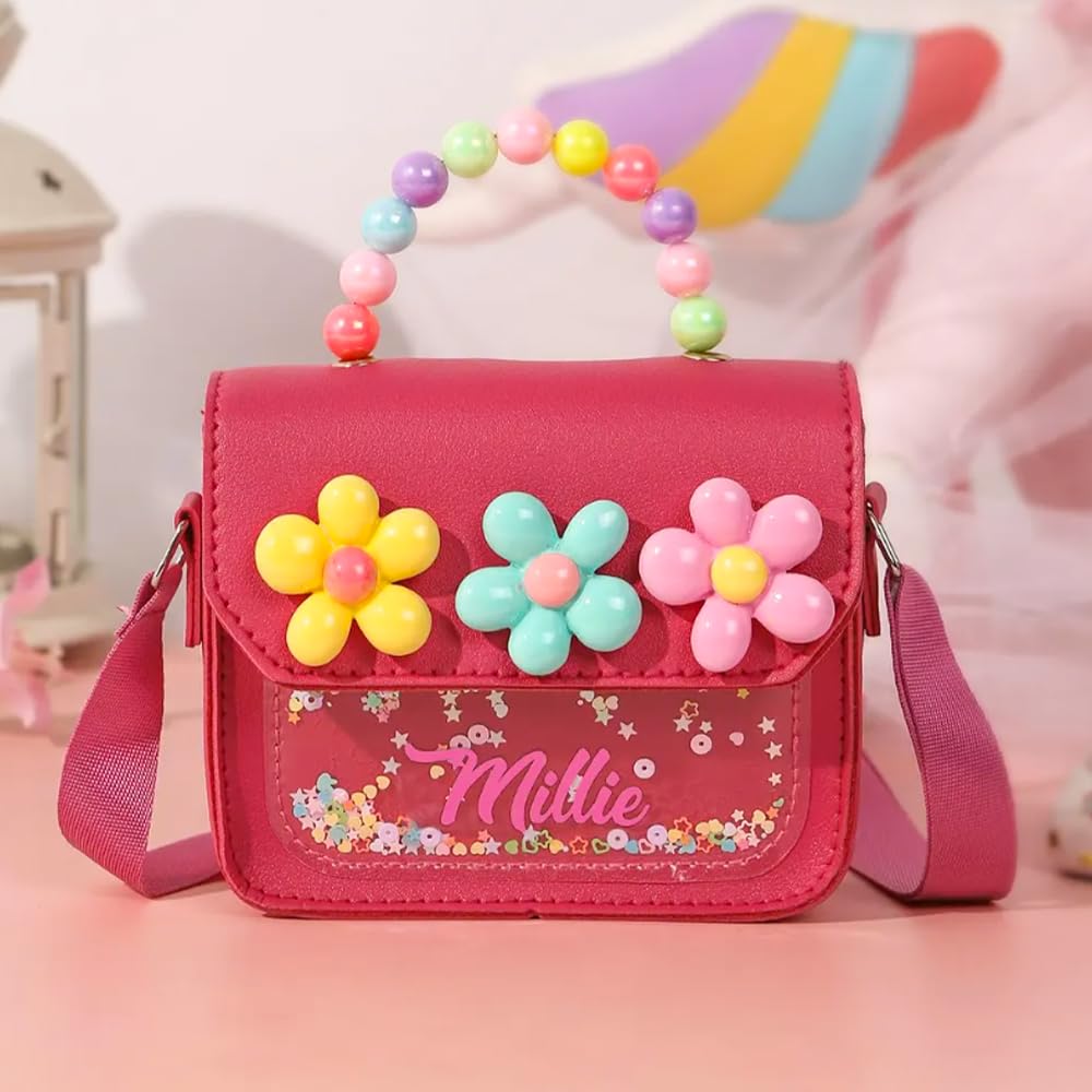 Personalized Shoulder Bag for Girls – Custom Name Crossbody Bag, PU Leather Purse for Kids, Travel Vacation School Bag - 5