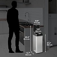 Vista 6 de iTouchless Bote de basura con sensor de 13 galones con desodorante (paquete de 2), acero inoxidable, apertura de tapa grande