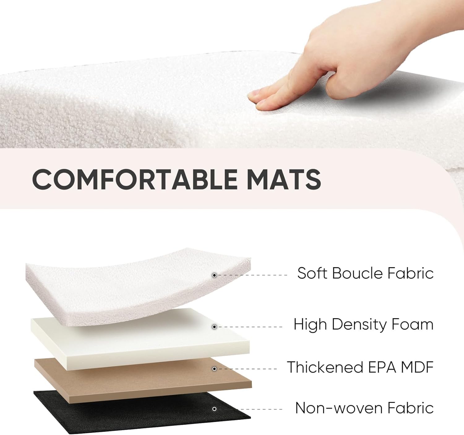 PINPLUS Storage Ottoman Cube Square Shaped Ottomans with Storage Foot Stool Footrest for Lving Room Boucle Ottoman Seat for Dorm Room,Faux Teddy Fur White,15"x15"x15" - Image 6