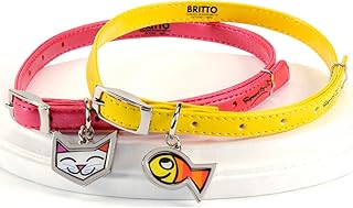Romero Britto Cat Collar set of 2 (Pink and Yellow )