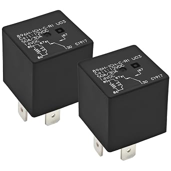 Relay 896H-1CH-C-R1-U03 Set of 2, 5 Pins Plug-in 12VDC SPDT 50A 12V Terminal Flux Tight Automotive Relay