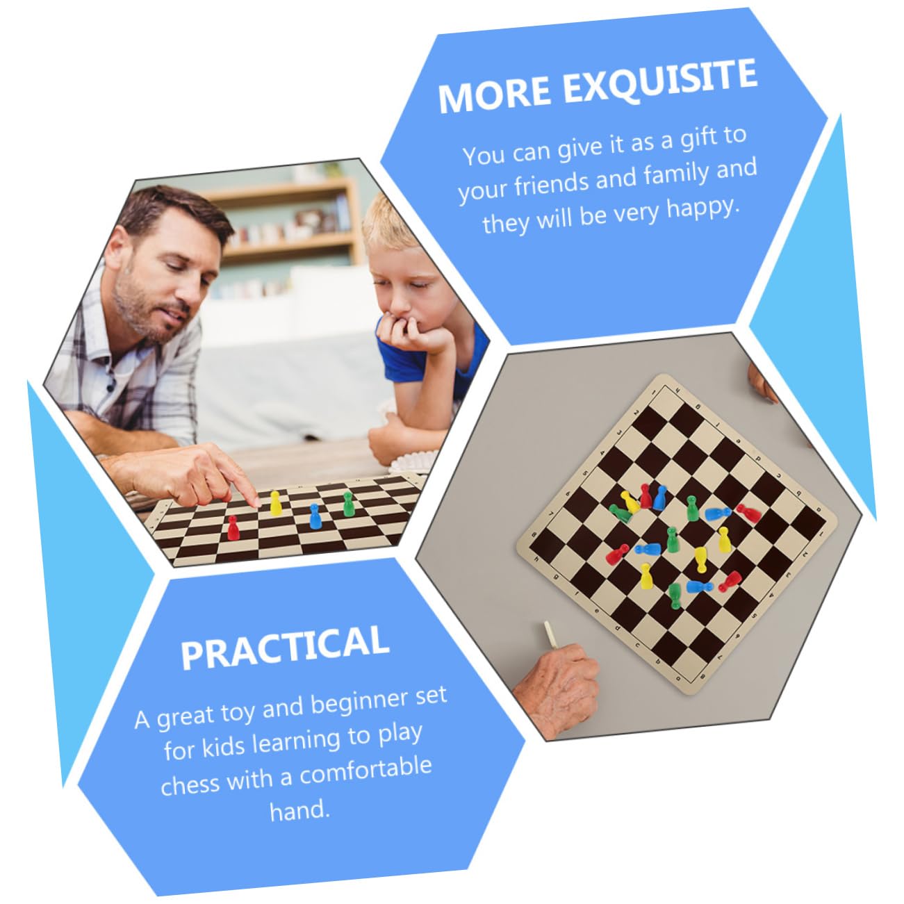 INOOMP 48pcs Human Shape Chess Pieces Portable Game Pawns for Board Games Colors for Family Fun Develops Intelligence Logical Thinking