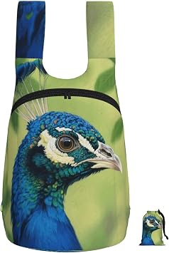 Peacock head Backpack - Lightweight 16L Foldable Hiking Daypack Packable Back Pack Travel Bag Zipper